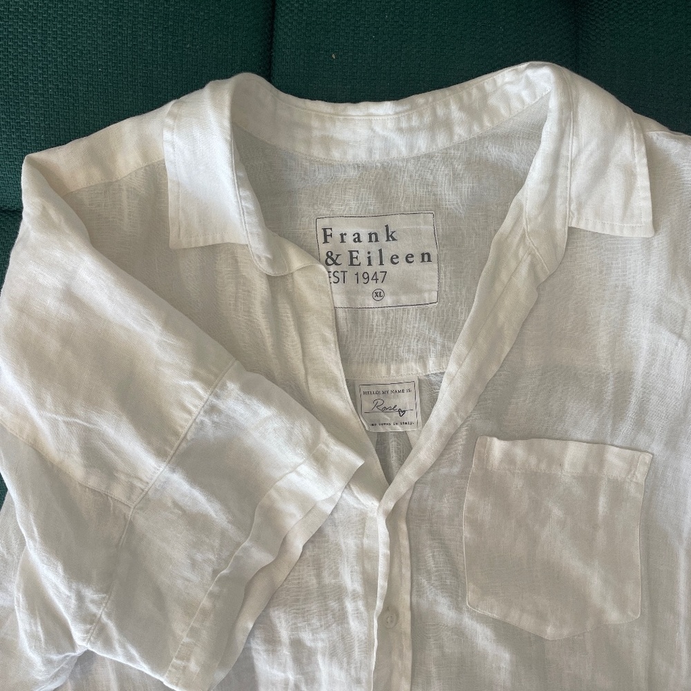 Linen capped sleeves blouse